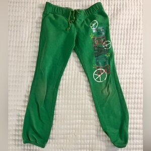 SO Green Kids Peace Print Joggers